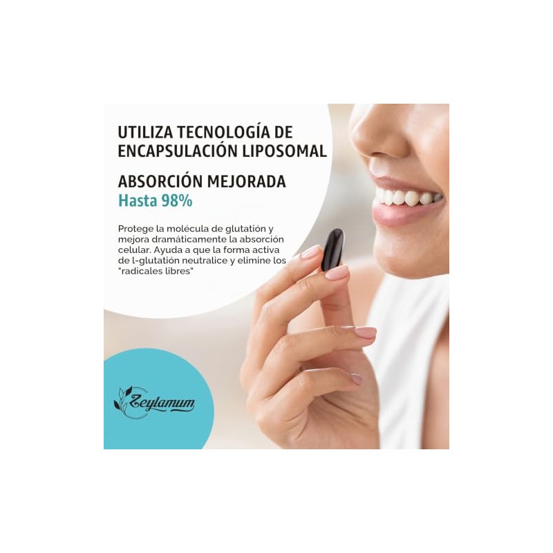 Zeylamum Cápsulas Blandas Glutatión Liposomal 2400 Máxima Absorción Forma Activa