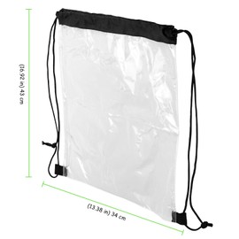 TAICHEUT 20 Pieces 17 x 13 Inch Clear Drawstring Bags Plastic Drawstring Backpack Waterproof PVC Clear Drawstring Stadium Bag for Home, Stadium and Travel