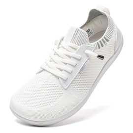 HOBIBEAR - Zapatos unisex anchos y minimalistas para mujeres y hombres, zapatos de cero caída, ligeros, Blanco, 10 Wide Women/9 Wide Men