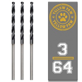 3/64 Inch Drill Bit (3 Pack) Industrial Grade M35 Cobalt Titanium Aluminum Nitrite - 3/64" Diameter & Total Length of 1-1/4" with Working Length of 3/8" Easily Drill Into Metal, Steel, & Aluminum