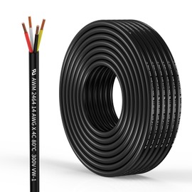 14 Gauge 4 Conductor Electrical Wire Oxygen-Free Copper Cable 50FT/15.3M Flexible Low Voltage Cable for LED Strips Lamps Lighting Residential Wiring car Circuit(14/4AWG-50FT)