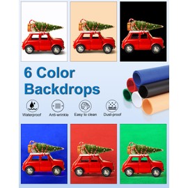 PULUZ Light Box Photography, 16'' Portable Photo Studio Light Box with 64 LED Lights ＆6 Color Backdrops Professional Photography Lighting Tent Kit for Big Product Photography Lightbox