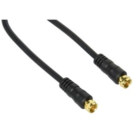 INEX F4C-03 Antenna Cable, F-Type Screw Type, Straight 0.1 ft (0.3 m), Black