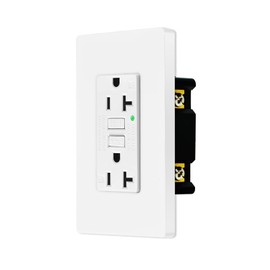 NineLeaf 1 Pack 20amp GFCI Outlets, Non-Tamper-Resistant GFI Duplex Receptacles with LED Indicator, Ground Fault Circuit Interrupter with Wall Plate, ETL Listed, White