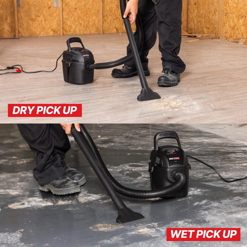Shop-Vac 2021005 1 Gallon Micro Wet/Dry Vacuum, 1.0 Peak HP,