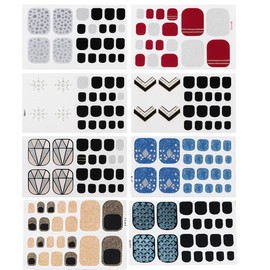 KEWUF 8 Blatt 176 Stück nagelfolie für fußnägel, Fußnägel Nagelfolien Selbstklebend Nagel Sticker Nagelaufkleber Zehennagelaufkleber Art Nail Wraps DIY für fußnägel für Damen Weihnachten Mädchen
