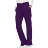 Cherokee Women's Mid Rise Moderate Flare Drawstring Pant, Eggplant, Medium