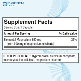 Magnesium Glycinate 500mg [High Potency] Veggie Caps, Chelated for Superior Absorption, Non-GMO, NO Gluten and Dairy, Gentle on Stomach | Total 240 Capsules - Made in USA