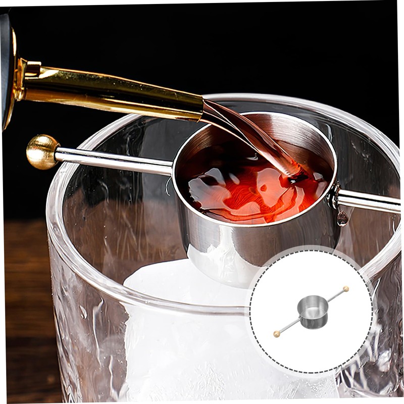 BIUDECO Professional Double Bead Jigger Cup Stainless Steel Bartending Measuring