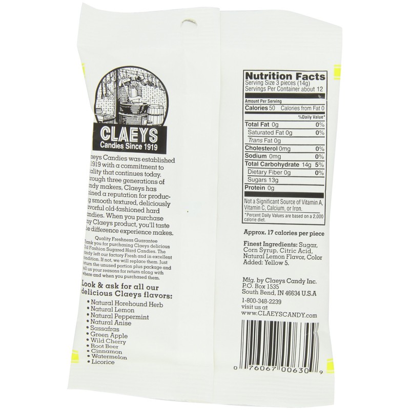 Claey's Candies Lemon Drops - Old Fashioned Hard Candy -