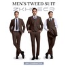 ZKHOECR Suits for Men Retro 3 Piece Brown Herringbone Tweed