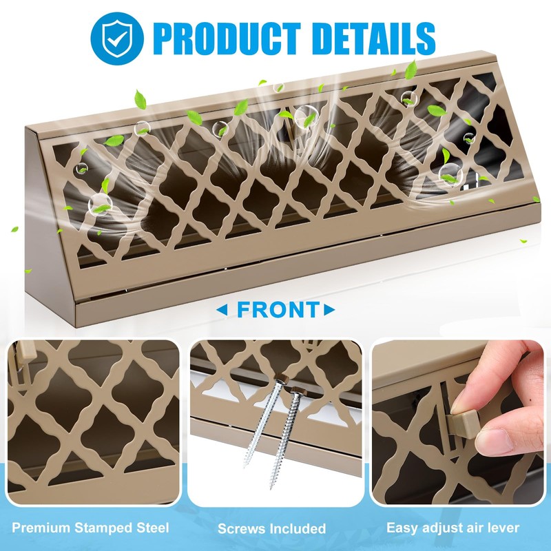 Blulu 1 Pcs 18 Inch Baseboard Register Duct Opening Size