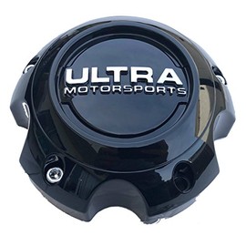 Ultra Motorsports Gloss Black 5 Lug Wheel Center Cap Qty 2 Pn: 89-9756 with Bolts