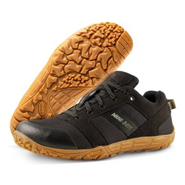 Belleville Mini-Mil MM002 Barefoot Shoes for Men - Breathable Zero Drop Shoes with Shock-Dispersing Midsoles and Flexible, Slip-Resistant Outsoles, Black - 8 W