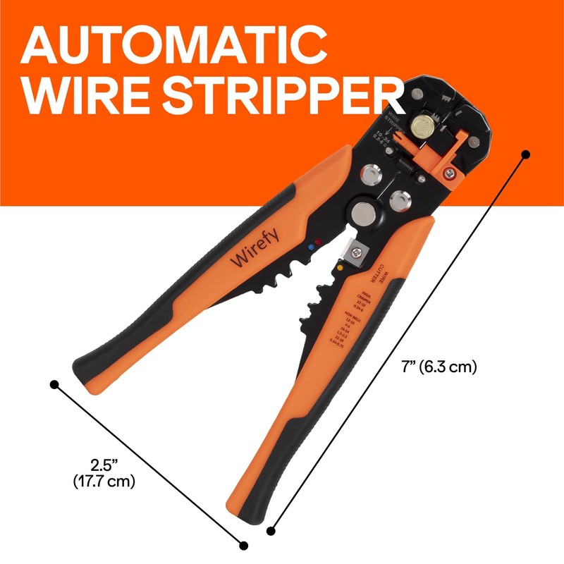 Wirefy Automatic Wire Stripper Tool | Self-Adjusting 3-in-1 Wire Stripper,