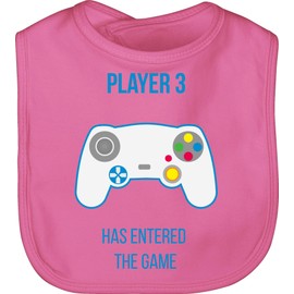 Shirtracer - Baby Bib - Current Trends - Player 3 Has Entered The Game Controller White, 1 Pink