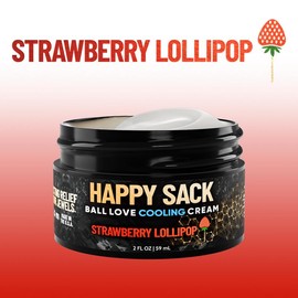 Happy Sack Cooling Ball Cream for Chafing Relief – Aloe, Cucumber & DeoPlex | Fresh Scent | Trending Men’s Care | Cooling Ball Cream That Actually Works Chamomile Coconut | Stops itching| No more chafing| Stay cool and fresh all day:_Strawberry Lollipop