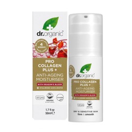 Dr Organic Pro Collagen Plus Dragon Blood, Hyaluronic Acid, Biotin, Healthy Ageing, Wrinkles, Dry & Sensitive Skin, Cruelty Free, Paraben & SLS Free, Recycled & Recyclable, Organic, 50 ml