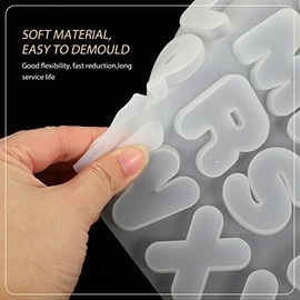 Ciieeo Molde De Silicona Letras para Resina Flexible 22.7X21X0.2 Pulgadas Molde De Alfabeto para Colgantes Llaveros Joyas Artesanías DIY