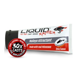 Liquid Mayhem Walleye Fish Attractant Gel 60 ml / 2 oz · 60 Uses 2-Pack – Real Walleye Bait & Aminos | UV-Enhanced Long-Lasting Gel – All Lure Types