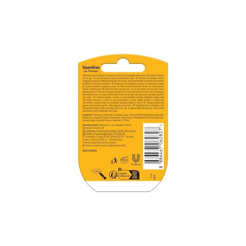 Vaseline Bálsamo para Labios Mini Tarro Queen Bee 7g, Hidratación