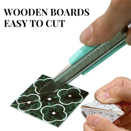 iLAND Dollhouse Flooring on 1/12 Scale 1/6 Scale, Miniature Dollhouse Accessories, 30pcs Double-Sided Dollhouse Floor Tiles (French Green Floral & Colorful Terrazzo)