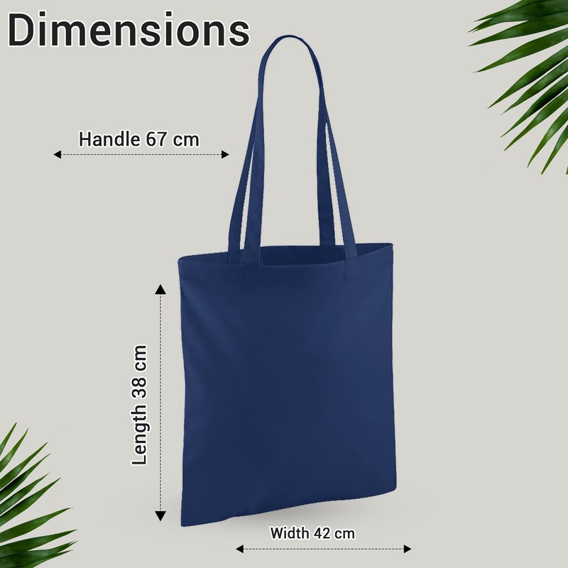 HiFEN® Premium Plain Natural Cotton Shopping Tote Bag Eco Friendly