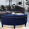 Joveco Storage Bench Half Moon PU Leather Button Tufted Ottoman