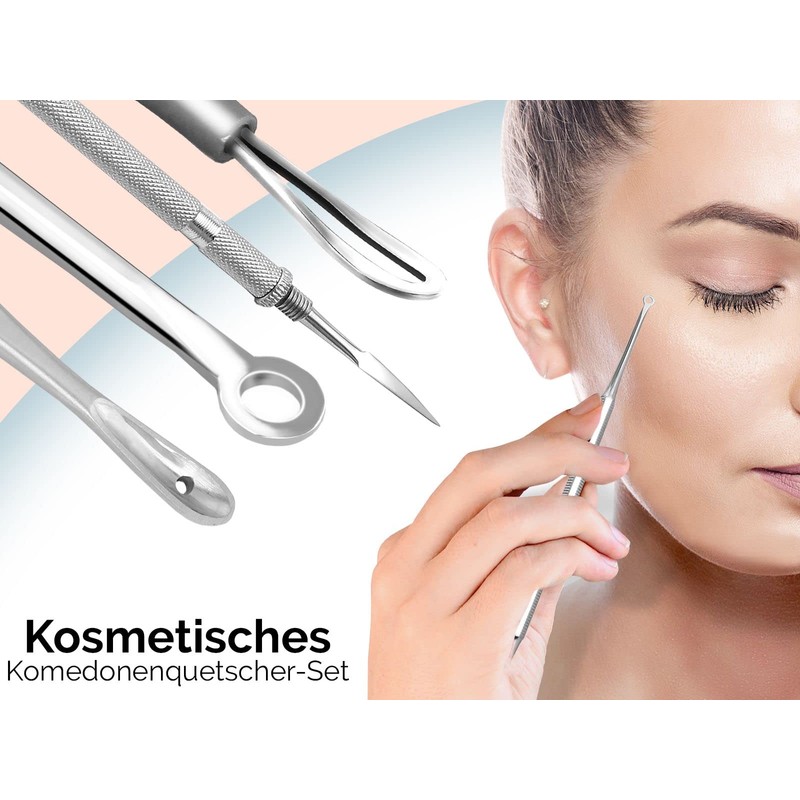 Comedone squeezer blackhead remover set made of stainless steel