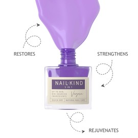 NAILKIND Nail Growth 5 in 1 360 Therapy - Nail Treatment - Nail Hardener - Nail Strengthener - Nail Repair - Peta Certified Cruelty Free - Quick Dry Long Lasting - 8ml