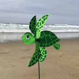 In the Breeze Baby BABY SEA TURTLE Whirligig Garden Stake Spinner