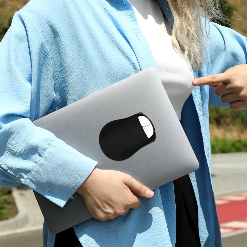 2 Pack Universal Stick-On Mouse Pouch, Mouse Holder for Laptop