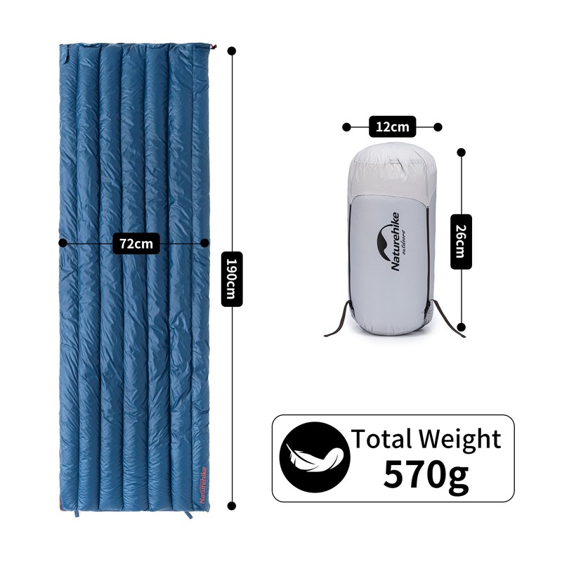 Naturehike Ultralight Down Sleeping Bag, 650 Filling Power Duck Down