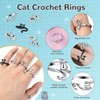 MARFOREVER 5 Pcs Crochet Rings Cat Crochet Tension Ring, Adjustable