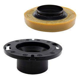 RecPro RV Toilet Closet Flange | 4x3 | ABS Plastic | Toilet-to-Floor Mount | RV Plumbing Accessories | (Flange + Wax Ring)