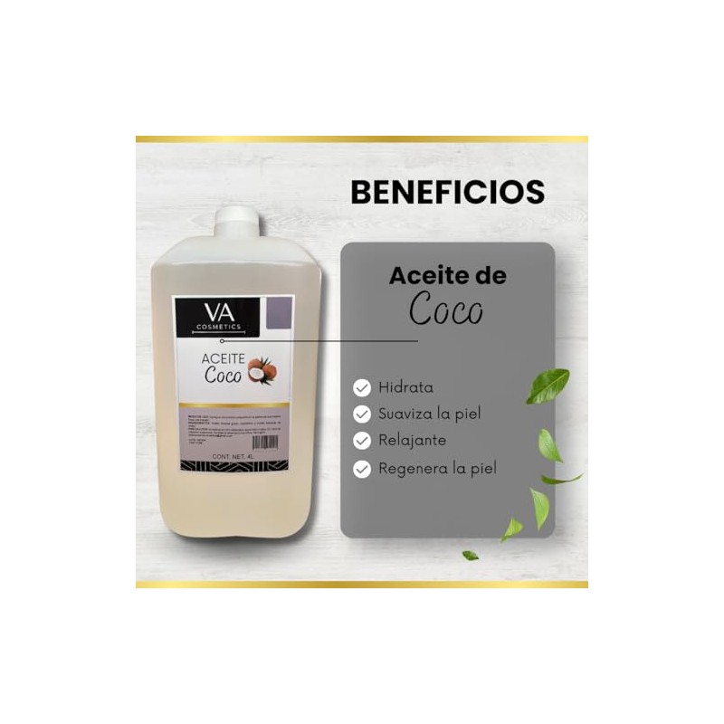 Aceite Masajes Coco Corporal Spa Profesional 4 Litros VA