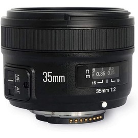 YN35mm F2N Lens 1:2 AF/MF Wide Angle Fixed/Prime Auto Focus Lens Compatible with Nikon DSLR Cameras