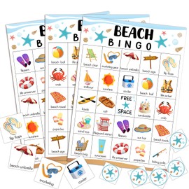 ZEDEV Beach Bingo Game, Party Games with 24 Players, Happy Holiday Bingo Game for Adults Family Friend, Travel Games Card for Outdoor Indoor, Family Holiday Party Activities Supplies Decoration-13