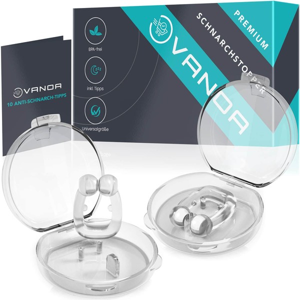 Vanoa® Premium Snore Stopper, Set of 2 Including Anti-Snoring Tips