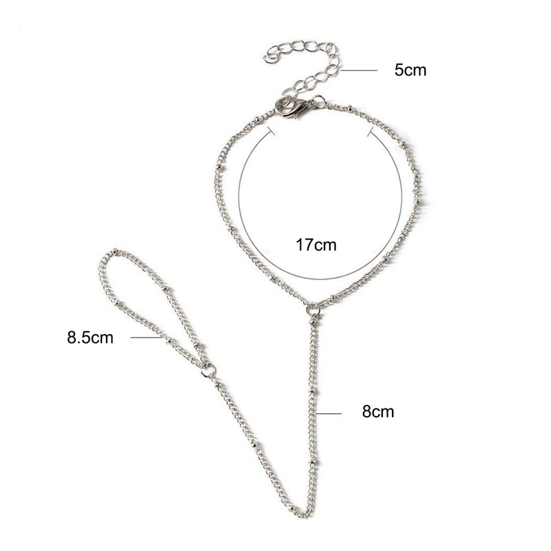 4 PCS Hand Chain Bracelet,Stylish Slave Hand Link Chain,Simple and