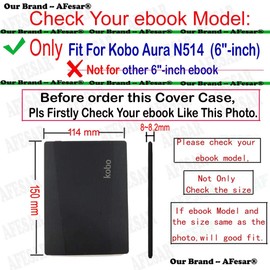 AFesar Case Compatible with Kobo Aura Edition 1 Model N514 eReader Book Style Leather Cover for Rakuten Aura 6 inch 2013 (Black)