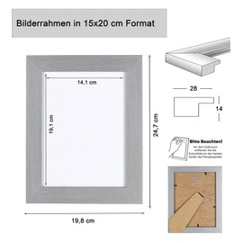 IDEAL TREND Picture Frame Wooden Frame Plexi Acrylic Collage Wall Decoration Poster Square S215: Colour: Natural | Format: 15 x 20 cm