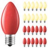 Minetom 25 Pack C9 LED Christmas Light Bulbs, Red ＆