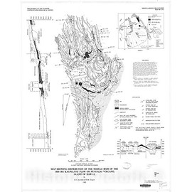 Historic Pictoric Map : Map Showing The Distribution of The Nodule beds of The 1800-1801 Kaupulehu Flow on Hualalai Volcano, Island of Hawaii, 1982 Cartography Wall Art : 18in x 24in