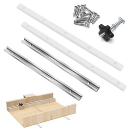 Table Saw Crosscut Sled Kit Coolrunner Crosscut Sled for Table Saw with 2 Aluminum T-Track, 2 UHMW Miter Bars, Knob, Bolt & Screws Set for DIY Tablesaw Crosscut Sled, U Tracks Woodworking Miter