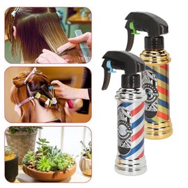 2pcs Vintage Reusable Fine Mist Hair Sprayer Bottle, Adjustable Volume Styling Spray Bottle for Home Barber Shop