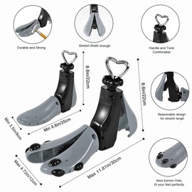 JJDPARTS Shoe Stretcher for Women Men Boot Stretcher for Women Adjustable Unisex Wide Feet Red, gray(1 pack 9-13)