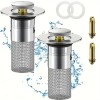 Unbranded Sink Stopper 2PCS Pop-Up Drain Plug with Hair Catcher,