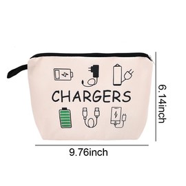 ShiQiao Spl Charging Cable Organizer Bag Chargers Organizer Bag for Travel Backpack with Zipper Toiletry Pouch Gifts for Friends Daughter Son Bday Birthday Gifts Chargers Makeup Cosmetic Bags
