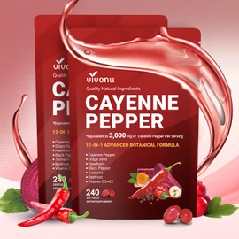 VivoNu Cayenne Pepper Softgels Supplement, Supports Leg Vein, Heart and Blood Vessel Health, with Vitamin E D3+K2 and Extracts of Grape Seed, Hawthorn, Beetroot, Berberine and Others
